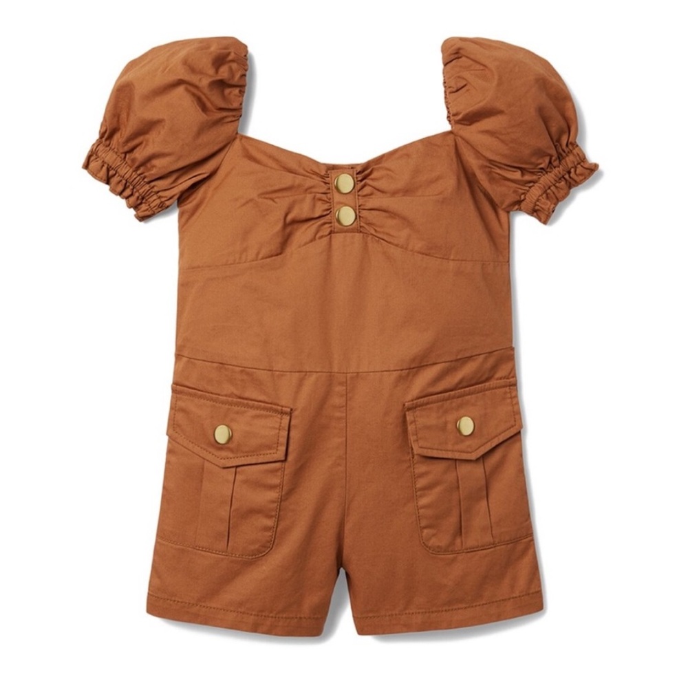 Janie and Jack Puff Sleeve Patch Pocket Romper